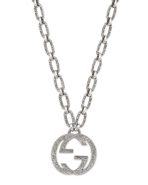 36 inch gucci silver with g linksmariners necklace|neiman marcus Gucci necklace.